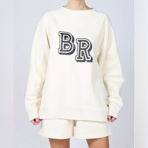 Brunette The Label Cream Crew Neck Sweater small medium